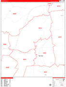 New Britain  Wall Map Red Line Style
